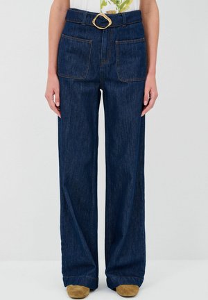 BUCKLE DETAILED   - Relaxed fit jeans - navy blue