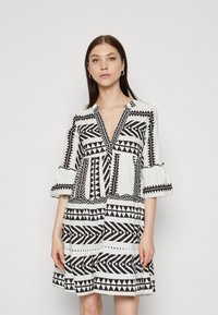 Vero Moda - VMDICTHE 3/4  - Dienas kleita - snow white/ibiza black Miniatūras attēls 1