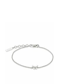 Bracciale in argento con charm a forma di farfalla, design a maglia fine e chiusura regolabile. Include un piccolo tag con incisione del marchio.