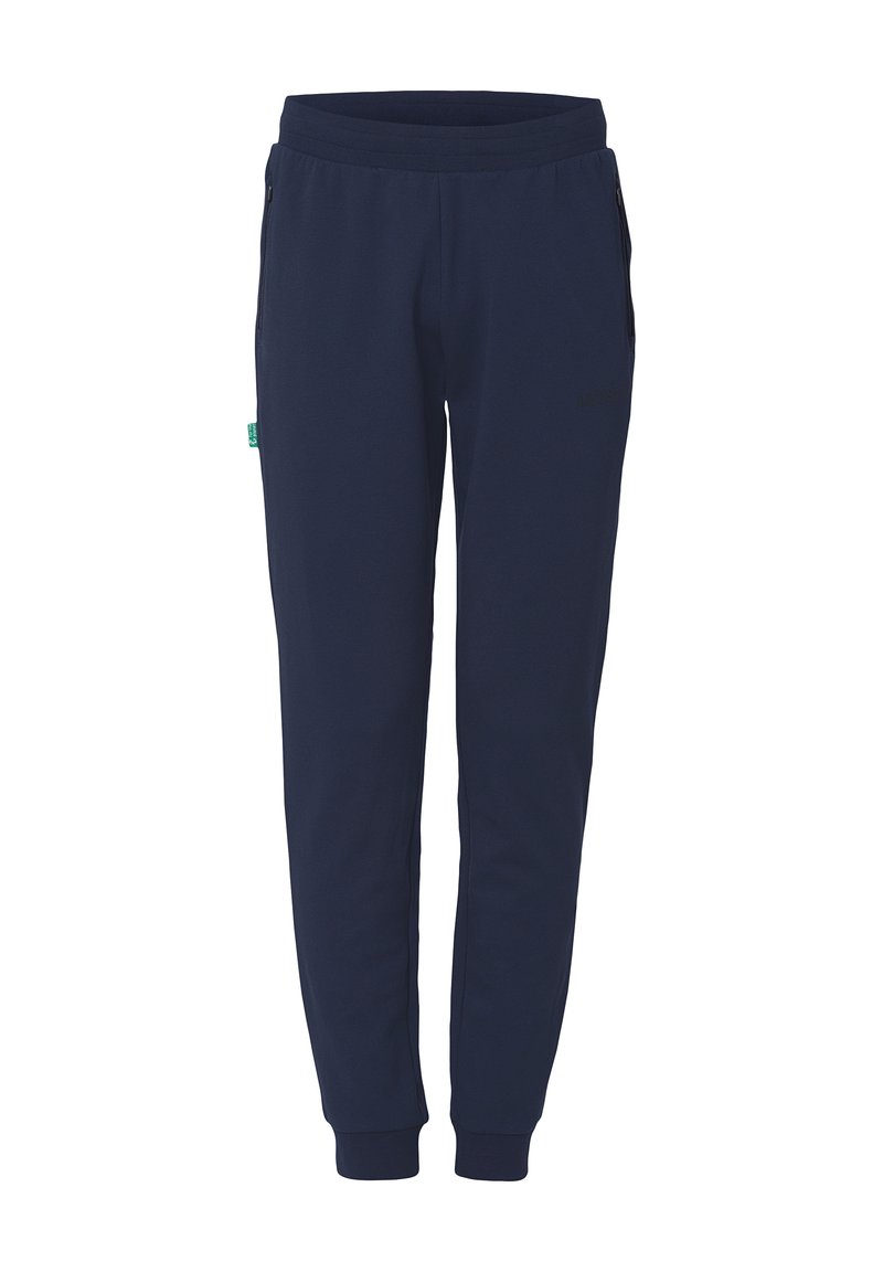 Marine joggingbroek van zacht stof, met zijzakken, een elastische tailleband met trekkoord en ribgebreide boorden voor een aansluitende pasvorm.