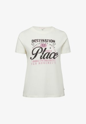 QS, T-shirt imprimé - wollweiß