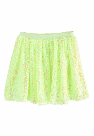 REGULAR FIT SEQUIN - Falda acampanada - fluro yellow