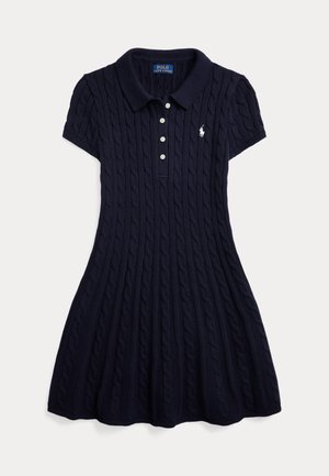 Polo Ralph Lauren CABLE-KNIT COTTON POLO SWEATER DRESS 7-14Y - Rochie tricotată - navy