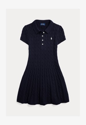 Polo Ralph Lauren CABLE-KNIT COTTON POLO SWEATER DRESS 7-14Y - Obleka/pulover - navy