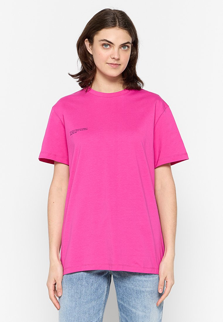 PANGAIA T-shirt print donkerroze