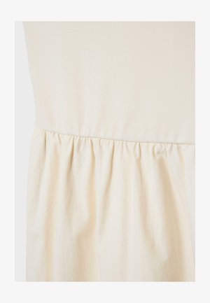 Stradivarius, TWO-MATERIAL STRAPPY MIDI DRESS - Vestito casual - beige