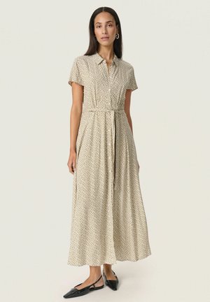 ARJANA - Shirt dress - khaki green and white dots