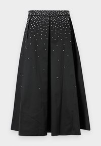 EMBELLISHED MIDI SKIRT - Jupe plissée - black