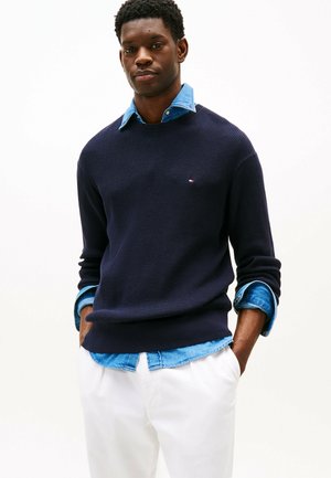 TEXTURED CREW NECK - Jumper - desert sky