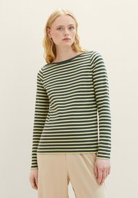 TOM TAILOR DENIM Camiseta de manga larga - tonal green stripe