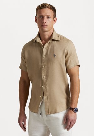CUSTOM FIT LINEN SHIRT - Button down-skjorte - coastal beige