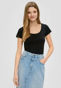 QS T-shirt basic - schwarz