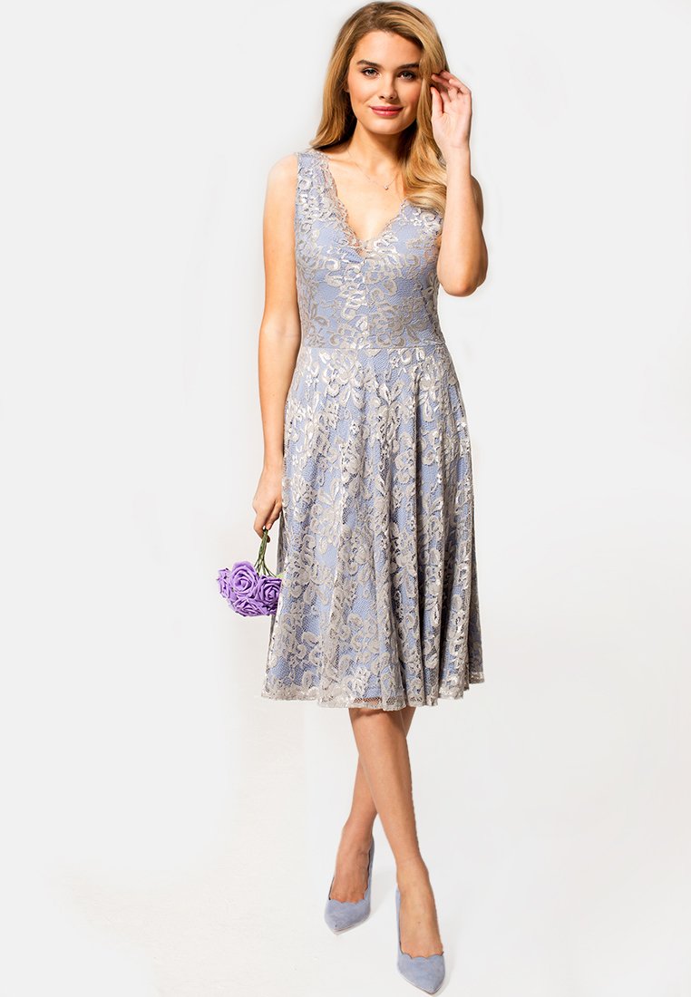 HotSquash - FLORAL  - Cocktail dress / Party dress - silver, Enlarge