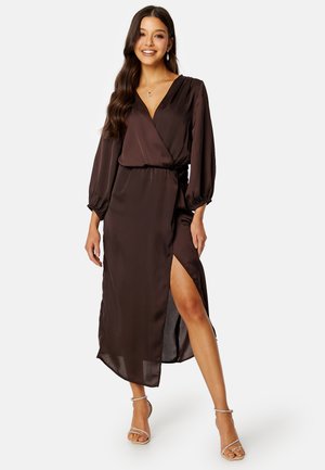WRAP KNOT SATIN DRESS - Cocktailjurk - brown