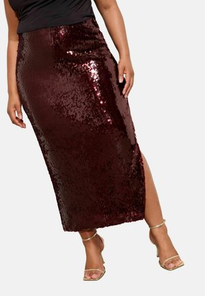 SEQUIN  - Bleistiftrock - burgandy