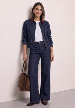 Street One, DENIM OVERSHIRT MIT HEMDKRAGEN AUS CORD - Cowboyjakker - rinse blue clean wash