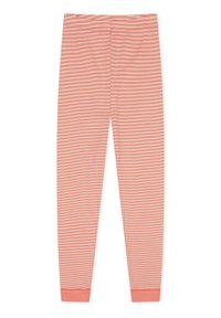 Leggings a righe rosa realizzati in morbido cotone, con strisce orizzontali di diverse larghezze, fondo aderente e una semplice fascia in vita.