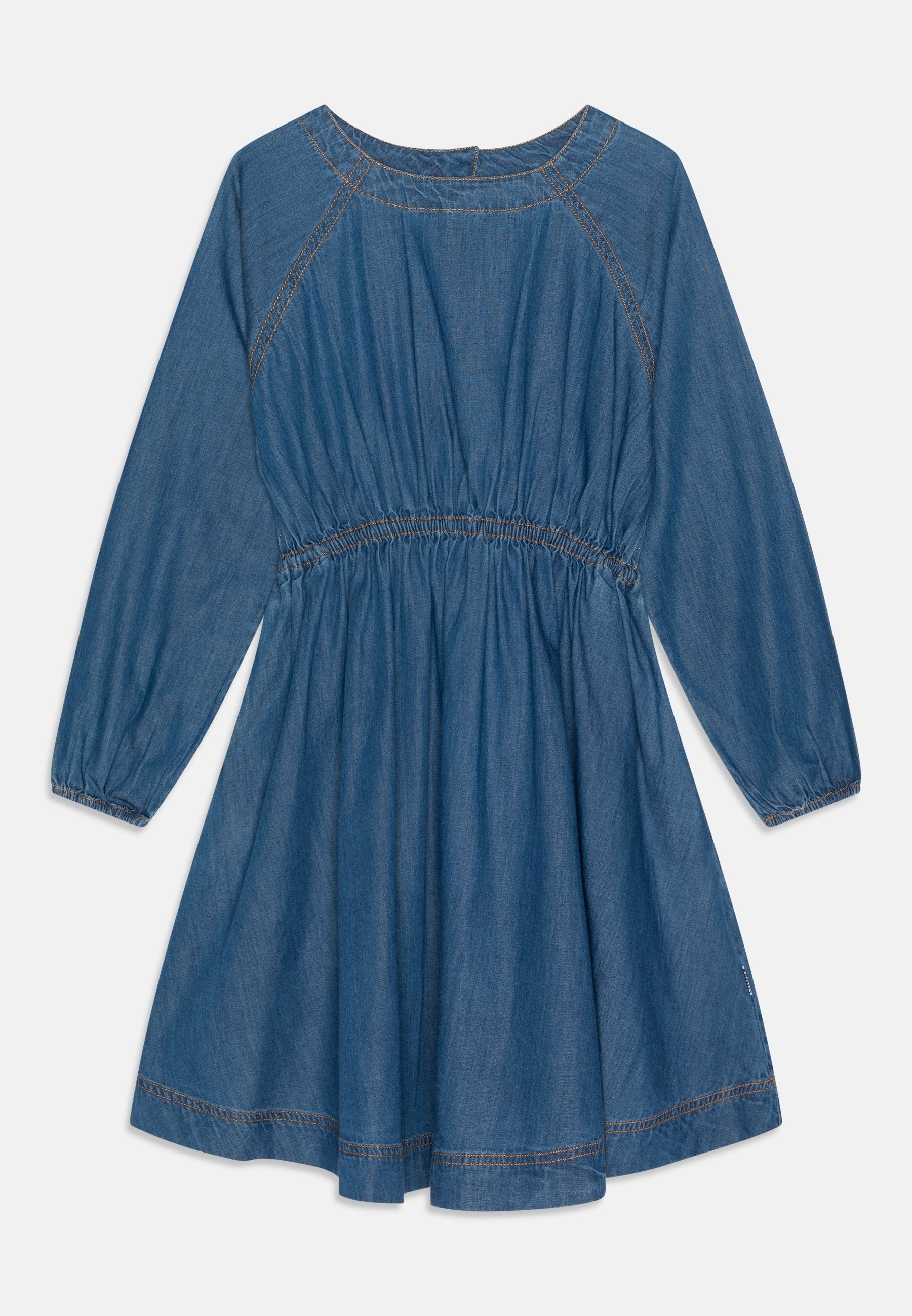 molo denim dress Cherinne broderie anglaise denim dress in blue - Molo