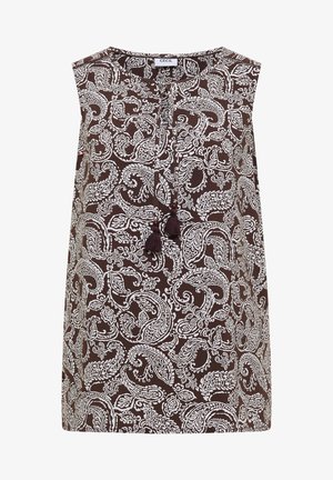 Cecil, BLOUSE TOP WITH SPLIT NECK AND PRINT - Blouse - brown cacao