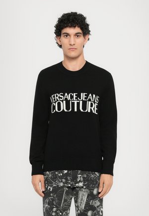 LOGO  - Strickpullover - black/white