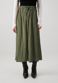 GAP PAPERBAG PULL ON SKIRT - Fustă în formă de A - ripe olive