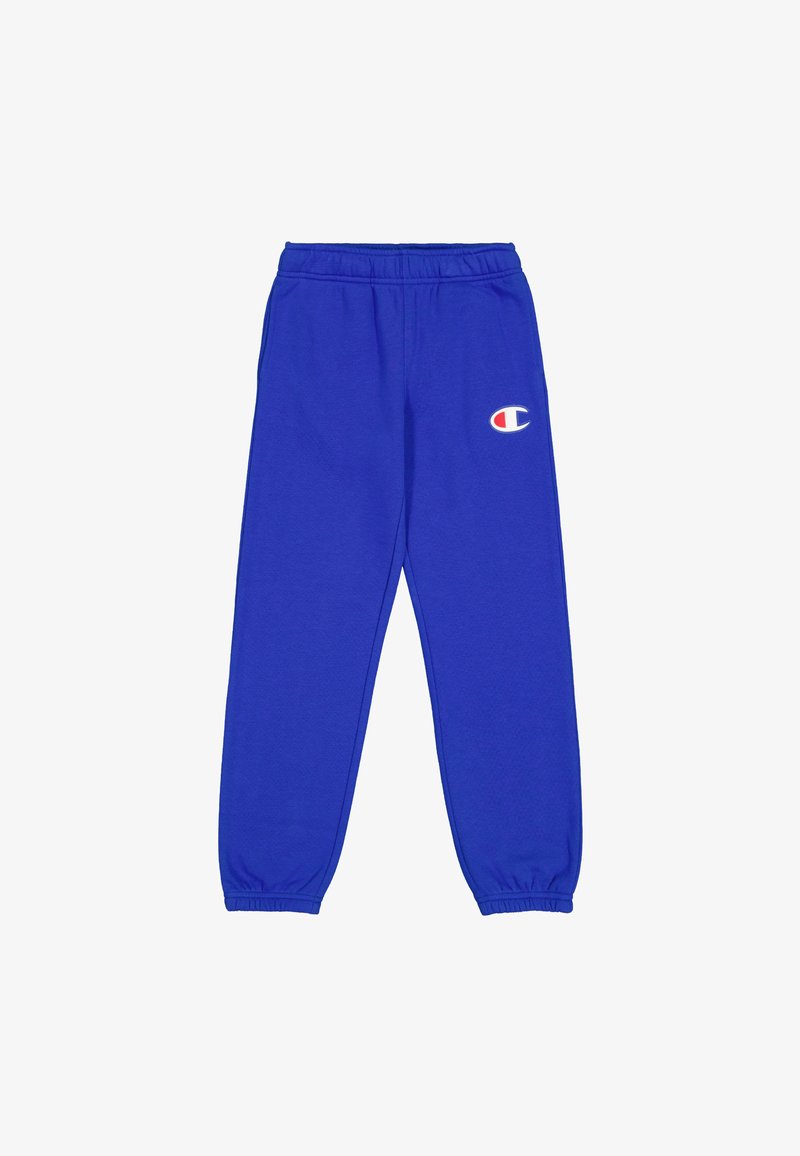 Blauwe sweatpants van een katoenmix met een elastische tailleband, cuffed enkels en een klein logo aan de linkerkant.