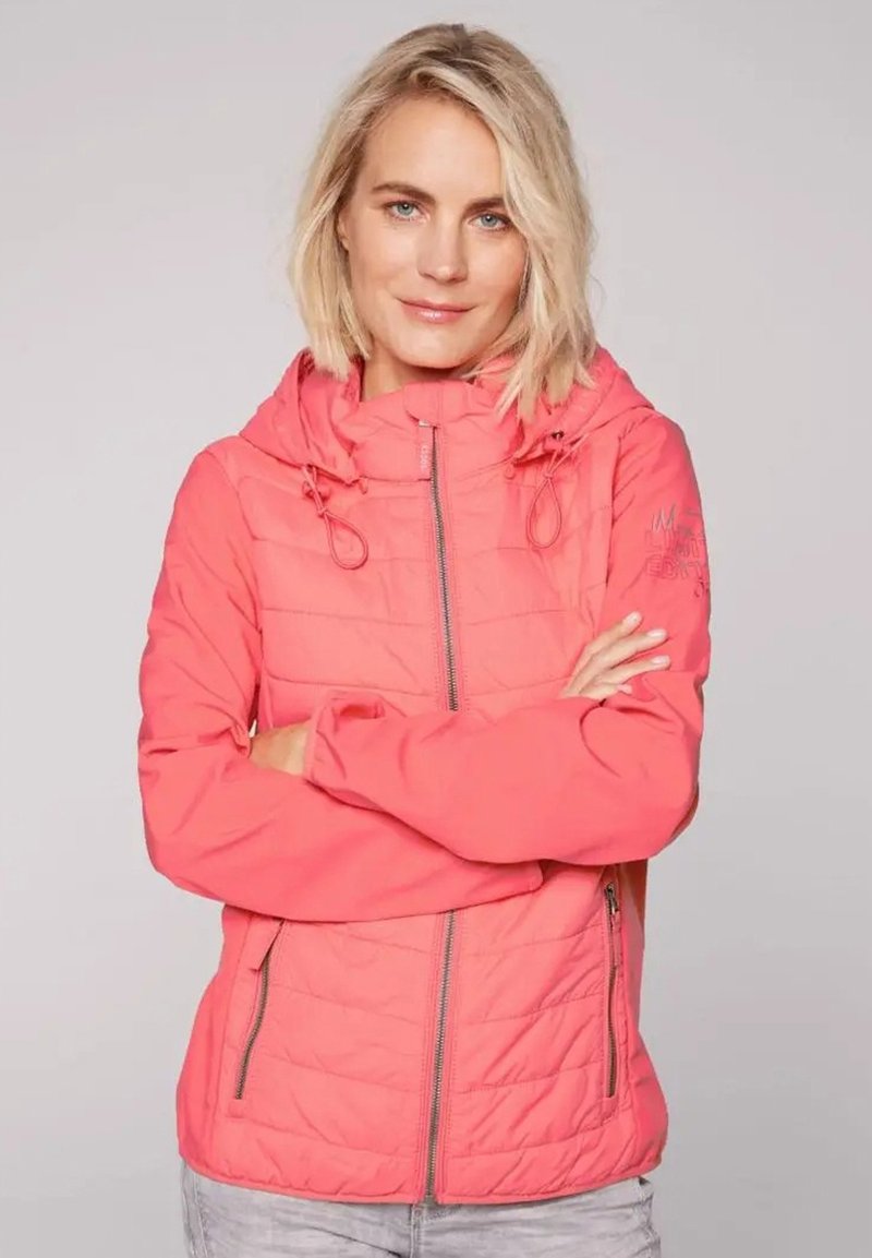 Veste Femme D'hiver Chaude SOCCX - Taille 38 M Orange Clair, Polyester, Style Steppé