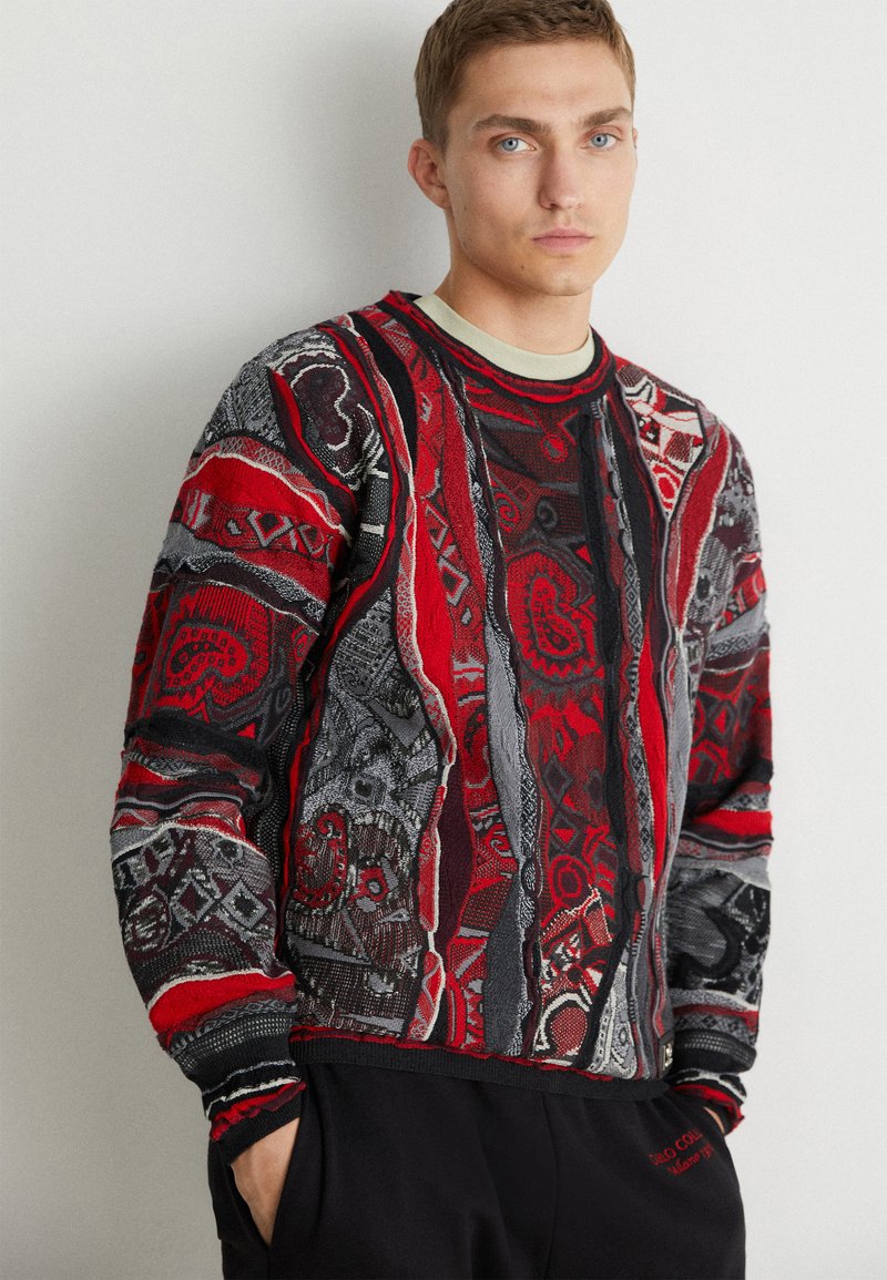 Carlo Colucci UNISEX Strickpullover anthrazit/red/grey/schwarz Zalando.ch