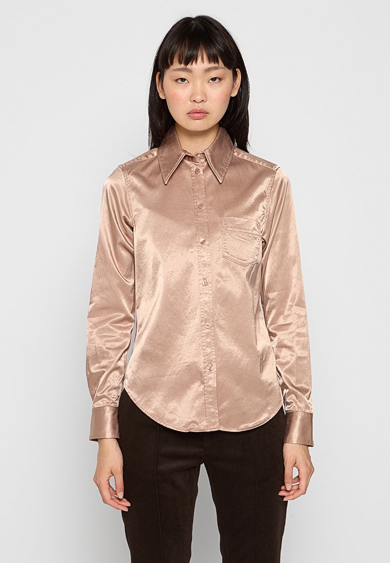 Filippa K Overhemdblouse bruin Filippa K Overhemdblouse bruin