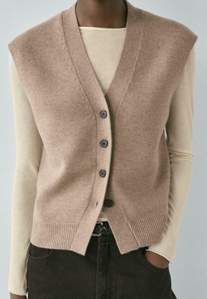 V-NECK - Bodywarmer - sand