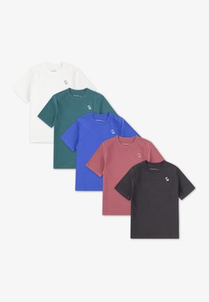 TEE 5 PACK - T-shirt - bas - dunkelgrau/blau/mehrfarbig
