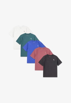 Abercrombie & Fitch TEE 5 PACK - T-shirt básica - dunkelgrau/blau/mehrfarbig