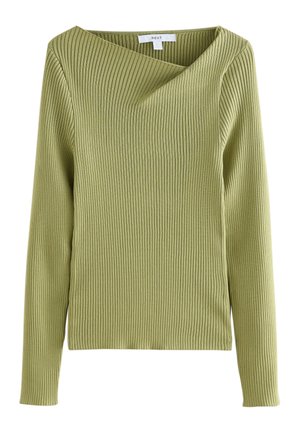 Next REGULAR FIT ASYMMETRIC NECKLINE - Jersey de punto - khaki green