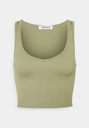 Top - mottled olive