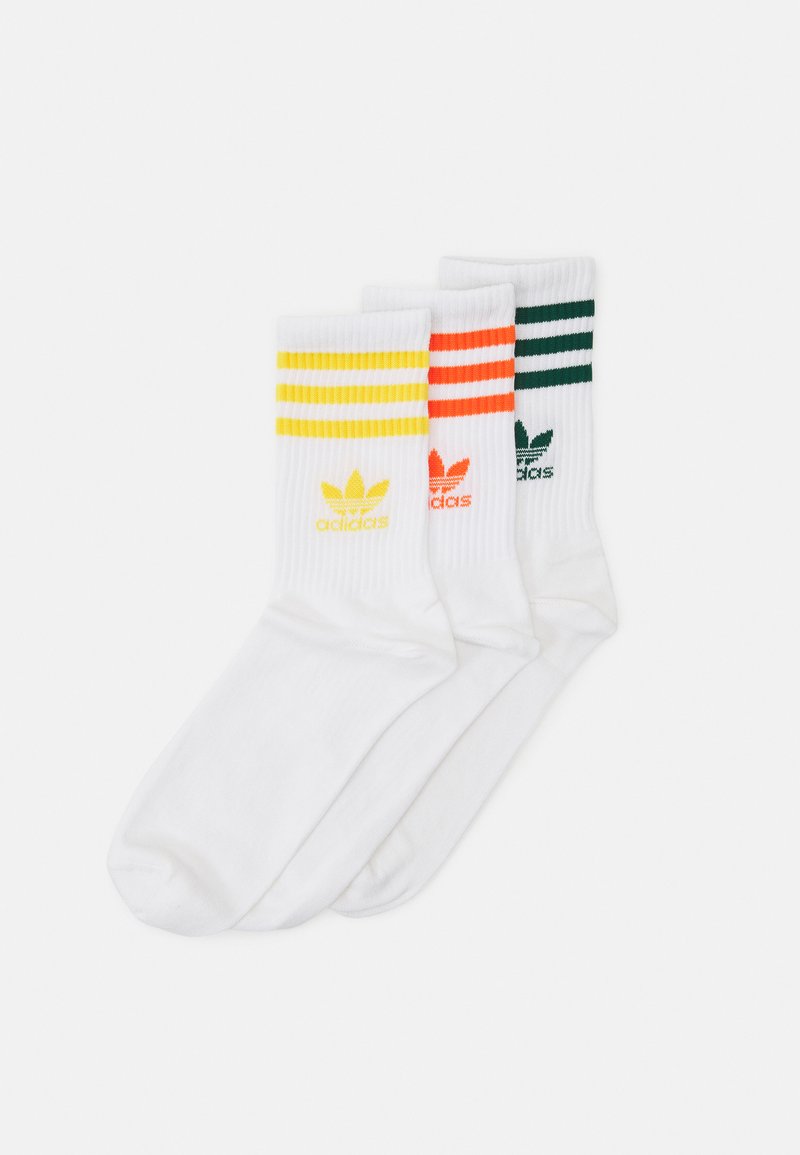 adidas Originals CREW  3 PACK - Ponožky - white/bold gold/orange