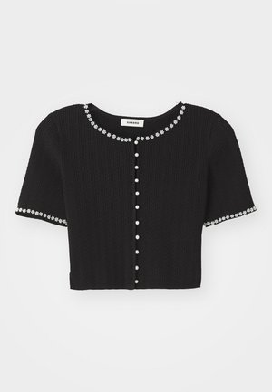 sandro PETIT CARDIGAN CABLE DETAILS FINITIONS - Strickjacke - noir
