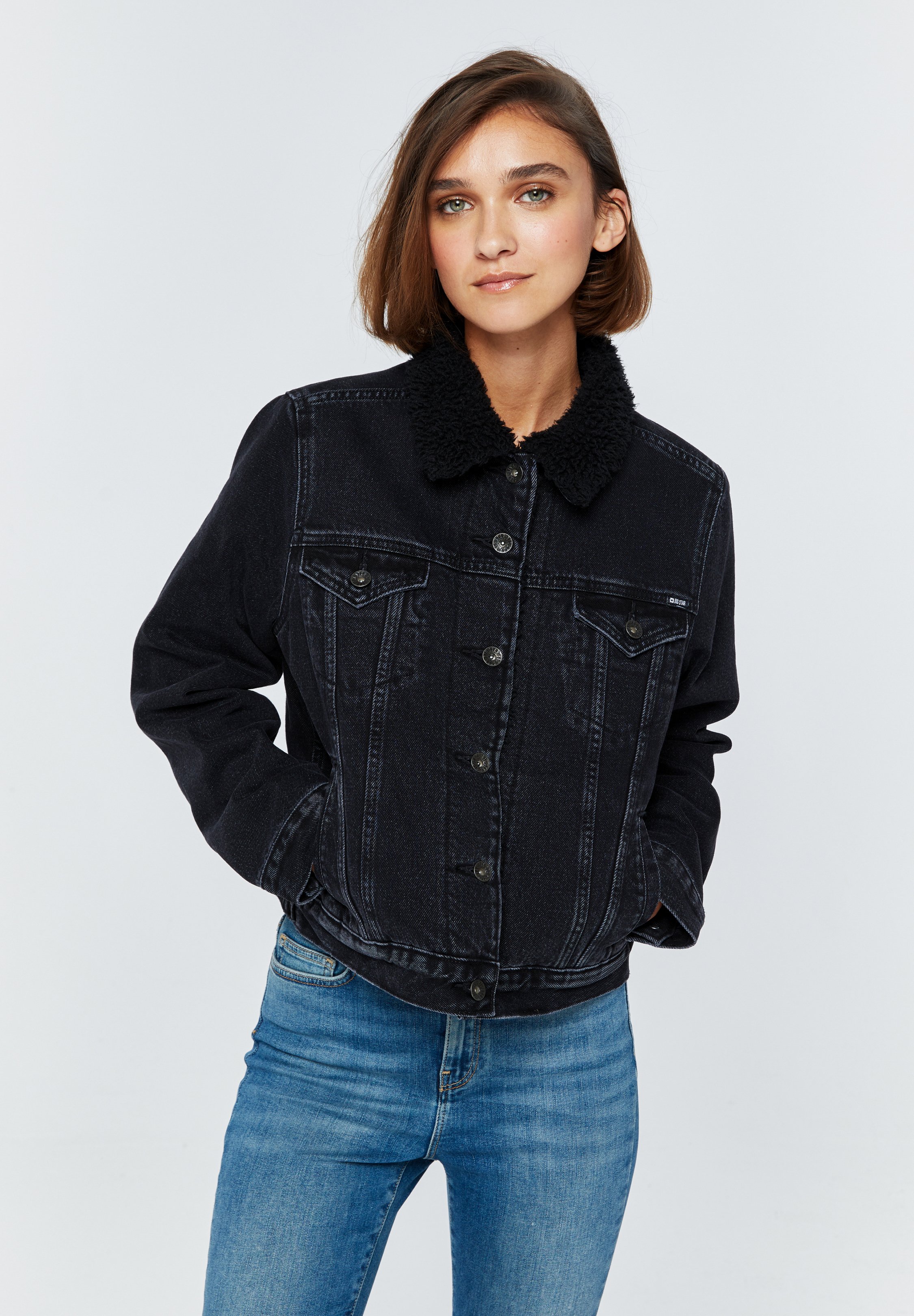 Star HAYLEE - Denim jacket - schwarz 