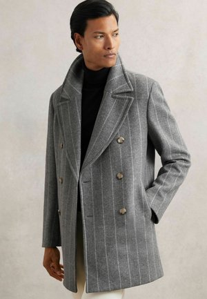 REGULAR FIT - BERGAMO STRIPE PEA - Krátky kabát - grey