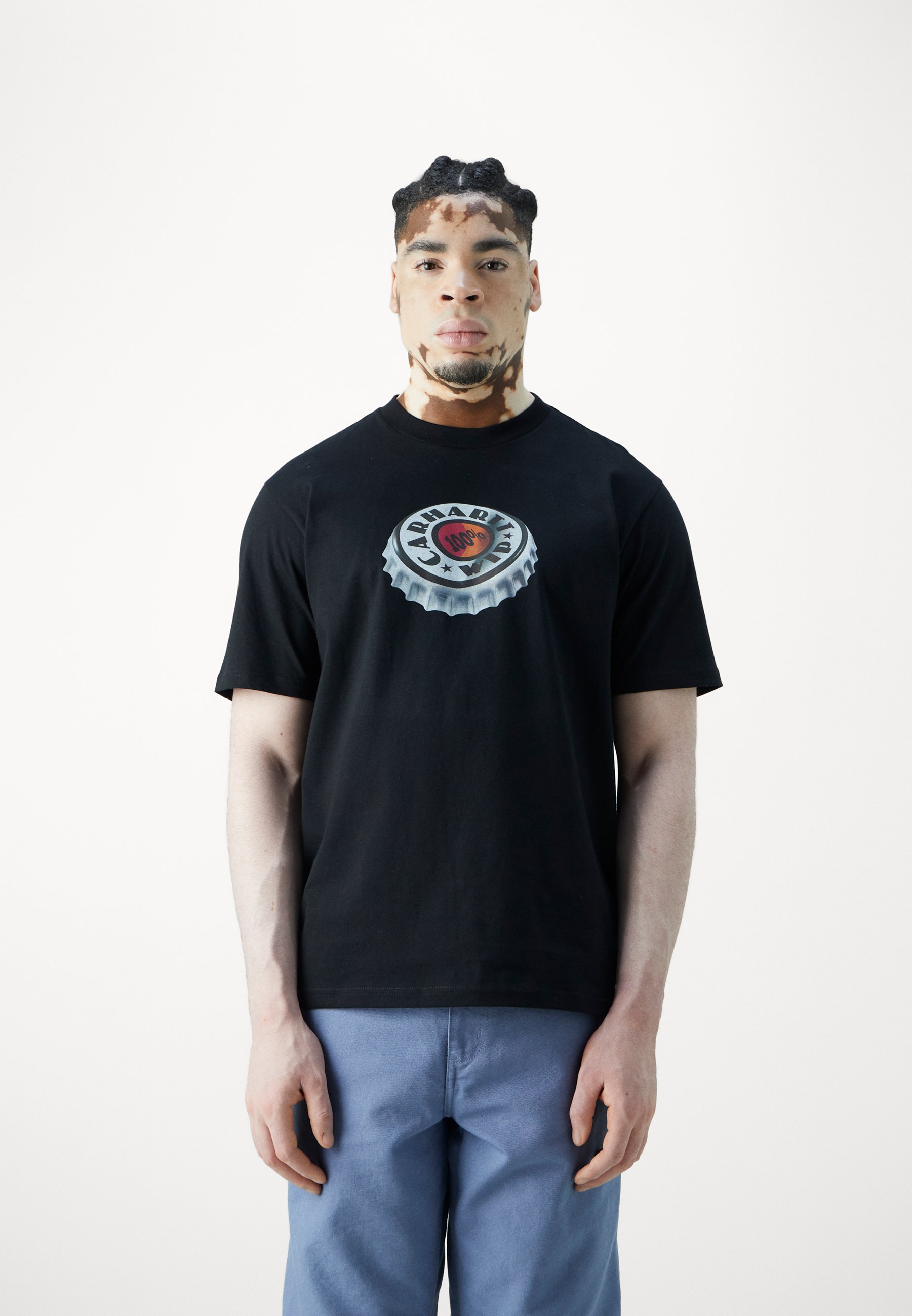 さらに100円引き◆CARHARTT◆S/S BOTTLE CAP T-SHIRT Carhartt WIP BOTTLE CAP - Print T-shirt - black - Zalando.co.uk
