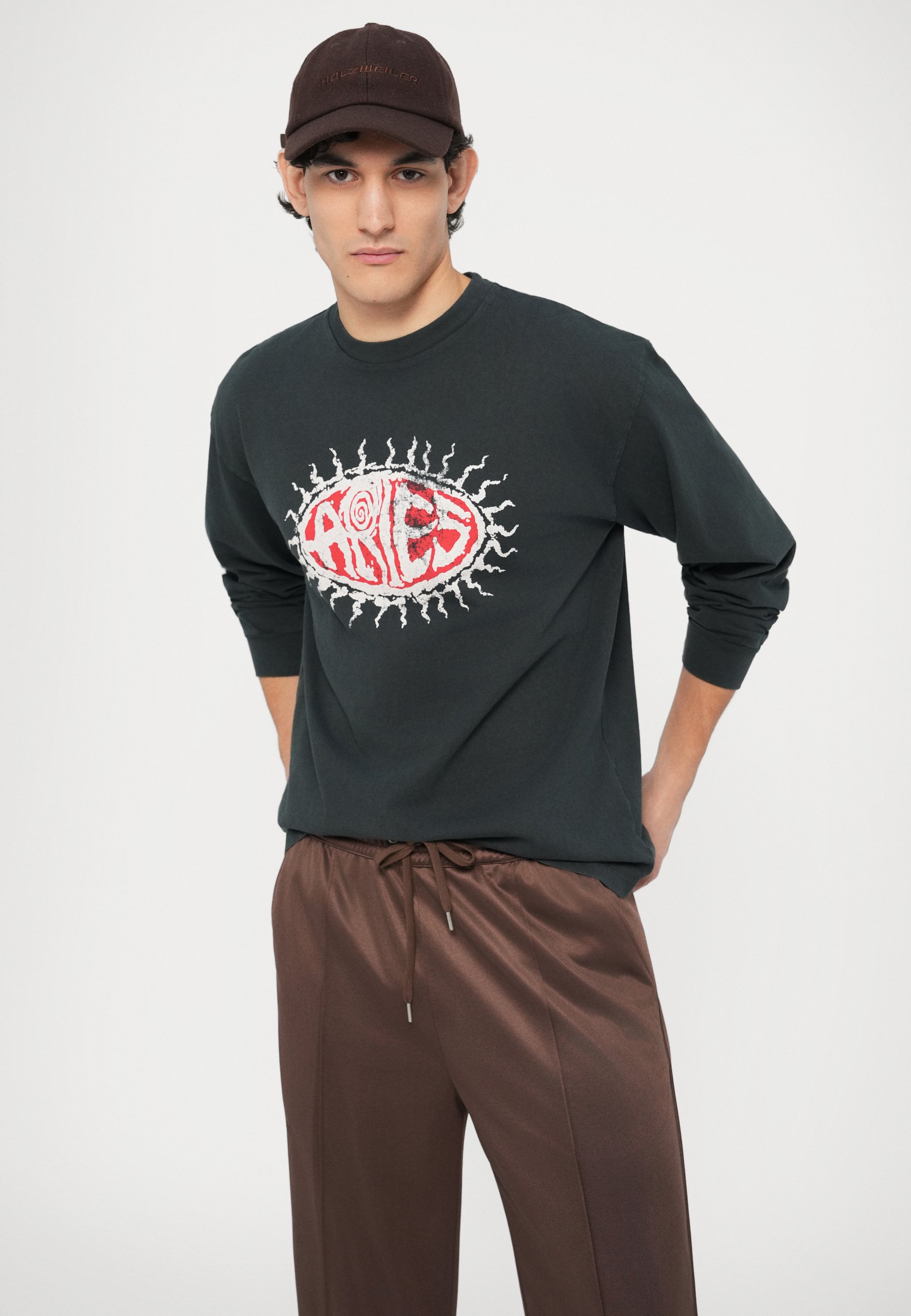 Aries FADED GRUNGE TEE UNISEX - Long sleeved top - black - Zalando