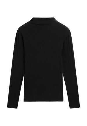 Sort langærmet top lavet af blødt strikstof. Har rund halsudskæring, lige snit og et minimalistisk design uden synligt hardware.