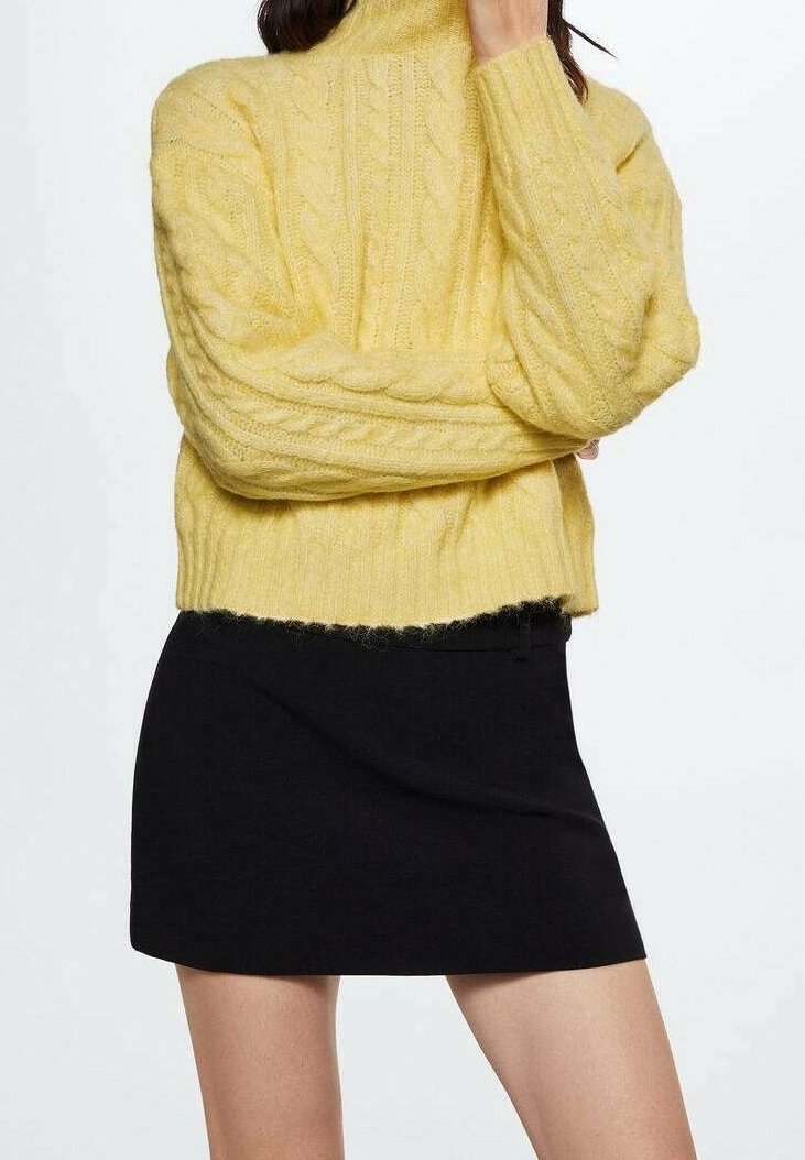 Mango Strickpullover - light yellow