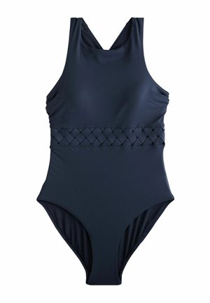 Next REGULAR FIT - HIGH NECK LATTICE TUMMY CONTROL - Badpak - navy blue