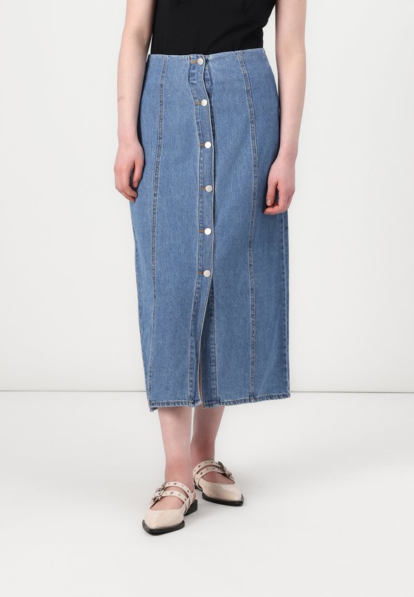 VMLENE BUTTON SKIRT - Denim skirt
