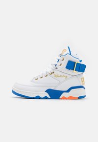white/metallic gold/prince blue