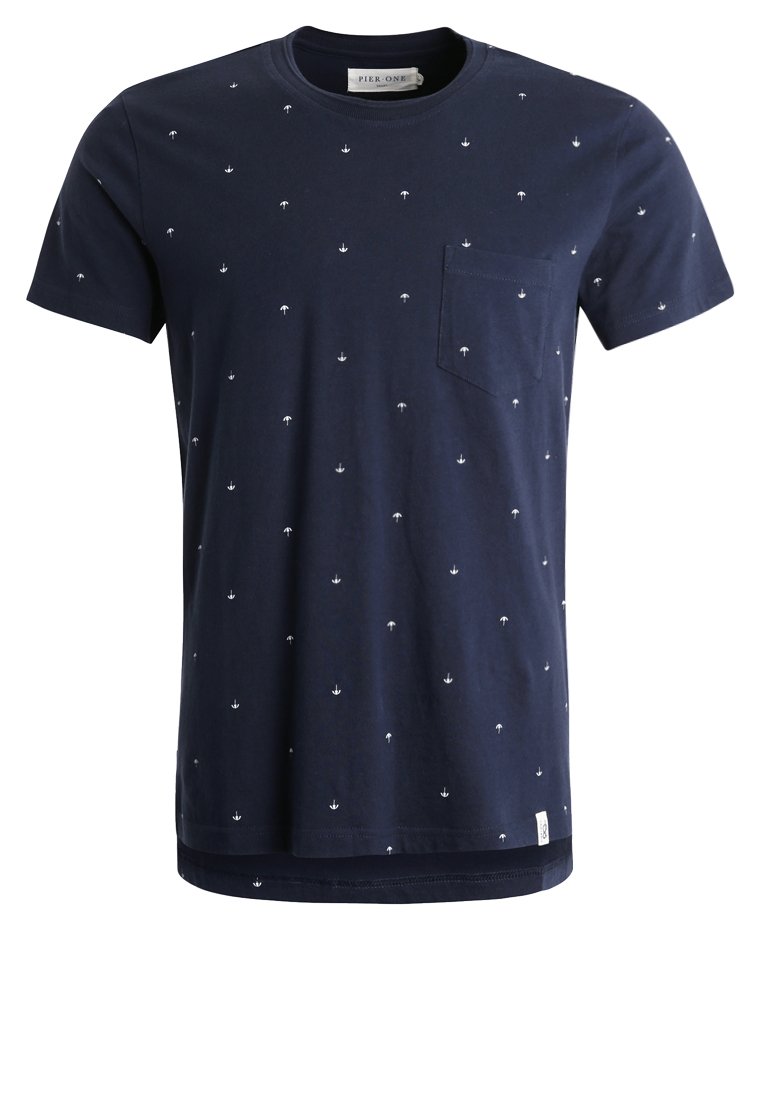 Herren T-Shirts basic | Pier One T-Shirt print navy/dunkelblau - OG37686 Herren T-Shirts basic | Pier One T-Shirt print navy/dunkelblau - OG37686