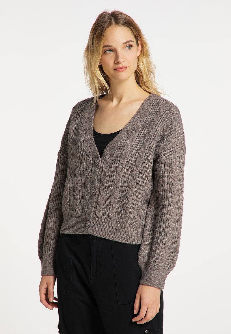 Damen Strickjacken | DreiMaster DREIMASTER INCUS Strickjacke schlammbraun melange/braun meliert - AW54912 Damen Strickjacken | DreiMaster DREIMASTER INCUS Strickjacke schlammbraun melange/braun meliert - AW54912