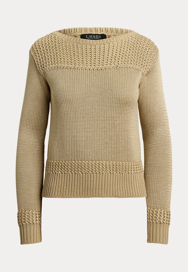 Cotton Blend Boatneck Jumper - Jumper - camel4