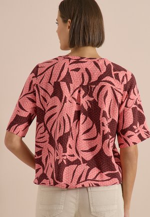 Cecil, KURZARM BLUSE MIT SPLIT NECK - Blouse - coral