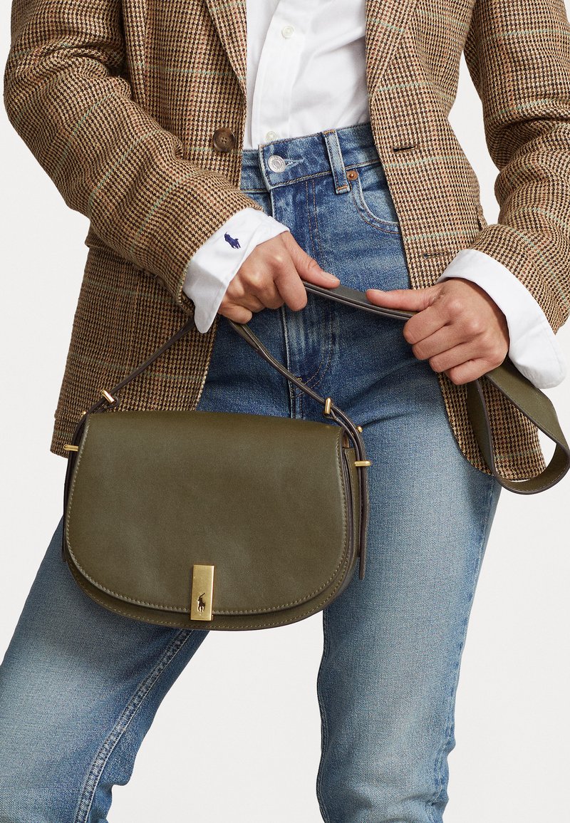 Polo Ralph Lauren POLO ID LEATHER SADDLE BAG - Ülerinna-kott - hunting olive